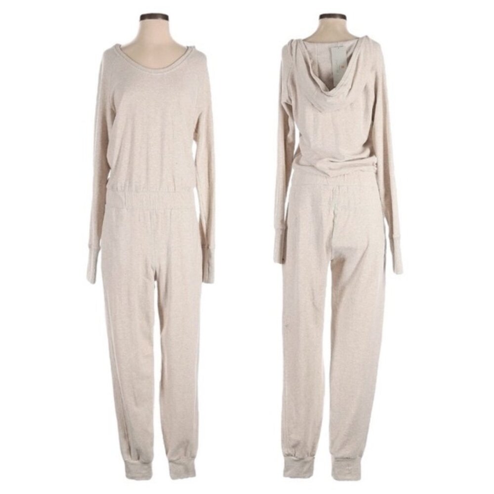 Sweaty Betty Hibernate Luxe Oatmeal Fleece Jumpsuit Size S NWT Athleisure Hooded
